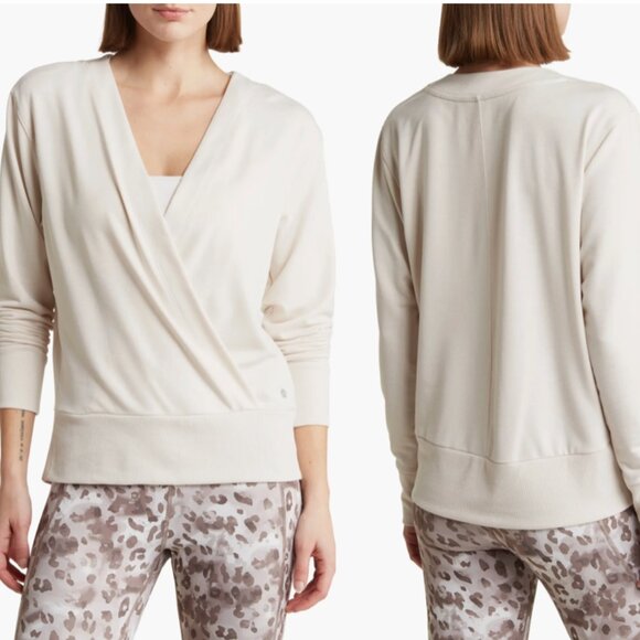 Apana Dewdrop Long Sleeve Wrap Top in Pastel Sky size - Picture 3 of 11